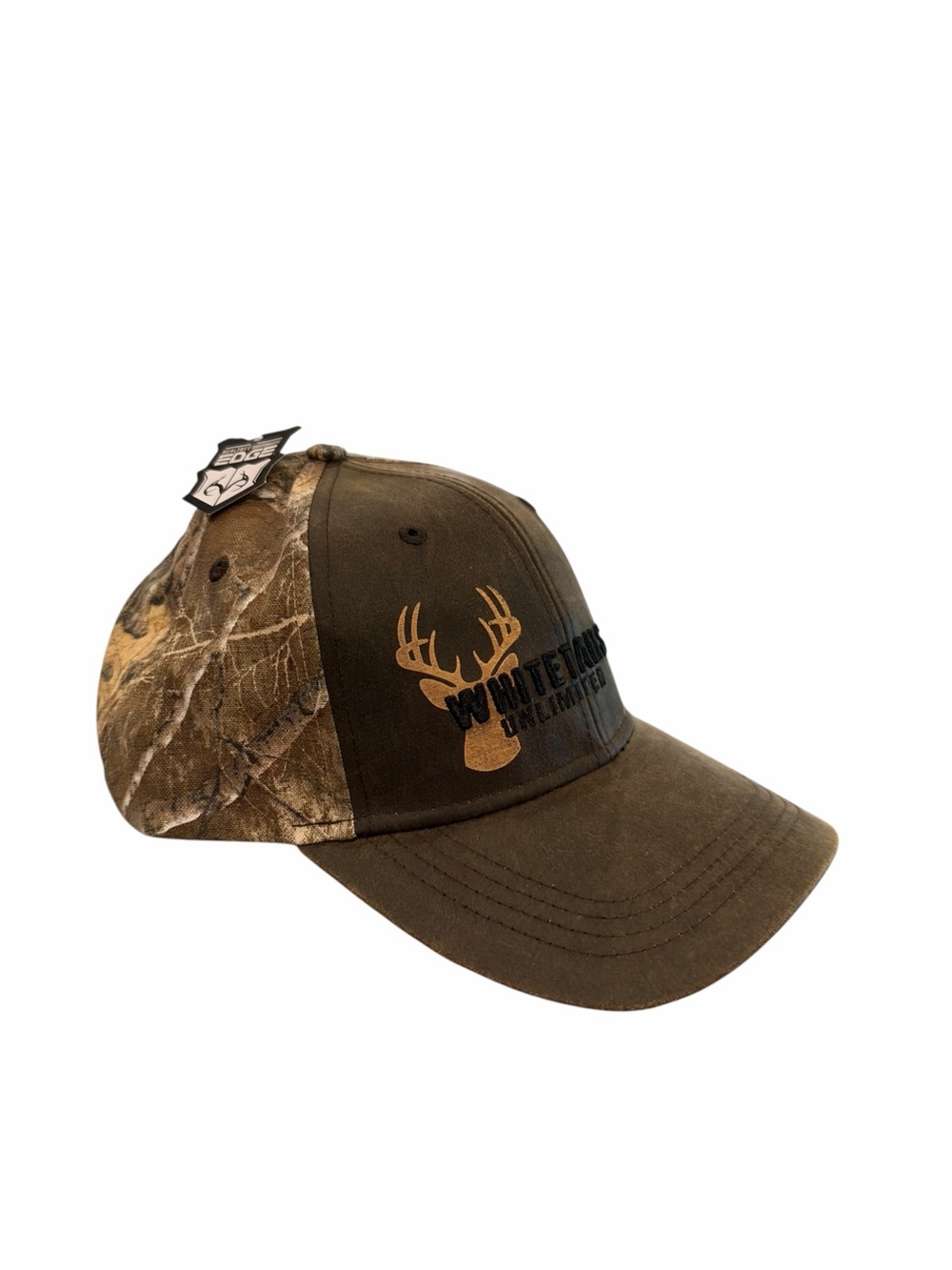 Whitetails Unlimited Realtree Edge Camo Hunting Baseball Cap Hat Brown NWT - Picture 10 of 11